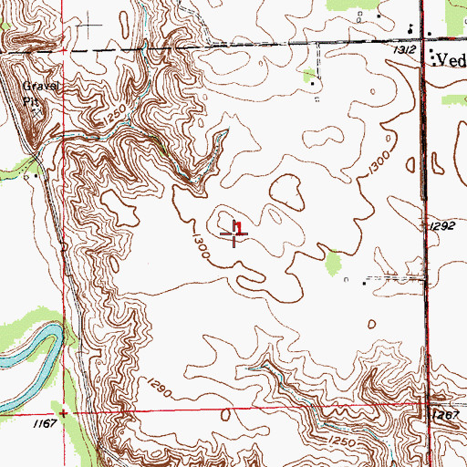 Topographic Map of Pleasant Hill Cemetery, SD
