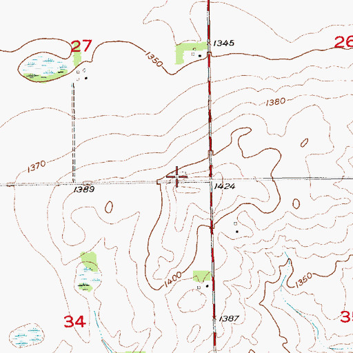 Topographic Map of Walshtown Catholic Cemetery, SD