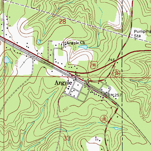 Topographic Map of Argyle, FL