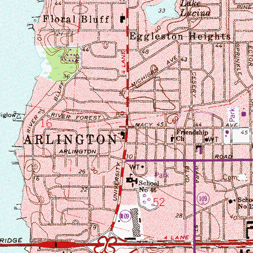 Topographic Map of Arlington, FL