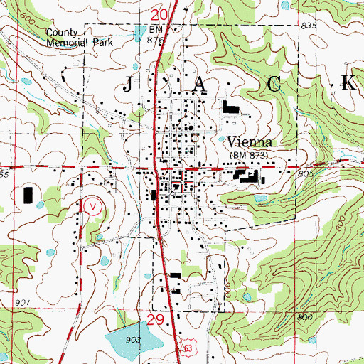 Topographic Map of Vienna Post Office, MO