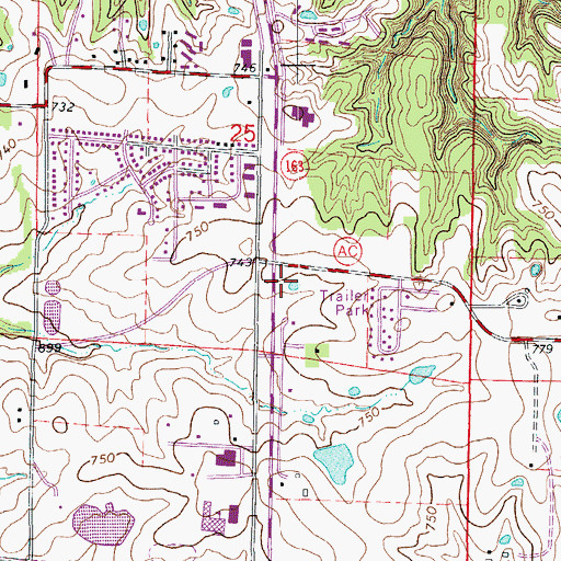 Topographic Map of Commerce Station Post Office, MO
