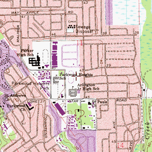 Topographic Map of Arlington Middle School, FL