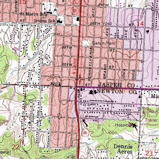 Topographic Map of Joplin Station A Post Office, MO