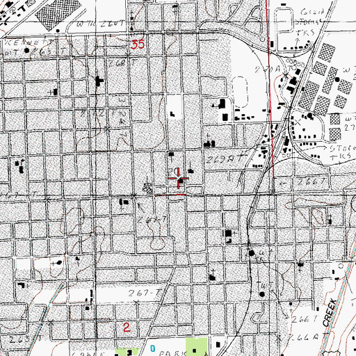 Topographic Map of Kennett Post Office, MO