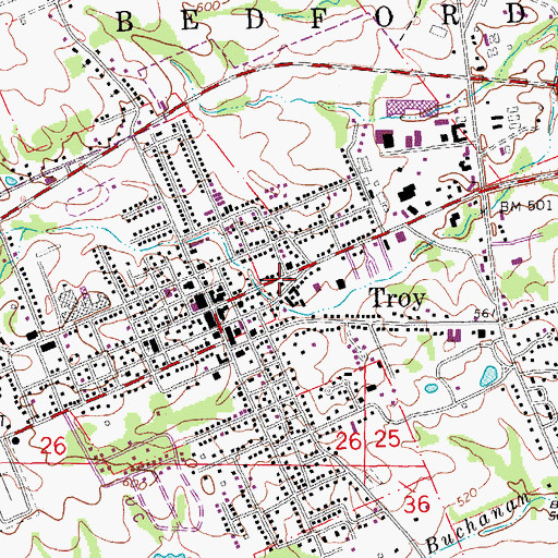 Topographic Map of Troy Post Office, MO