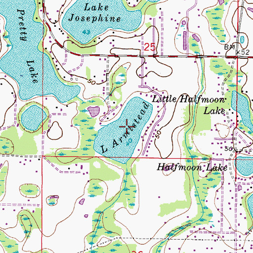 Topographic Map of Lake Armistead, FL