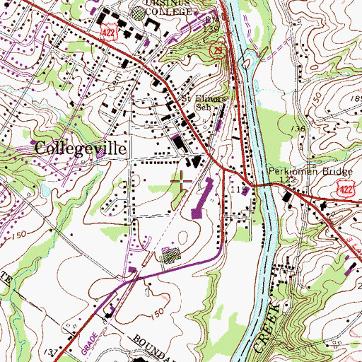 Topographic Map of Collegeville Post Office, PA