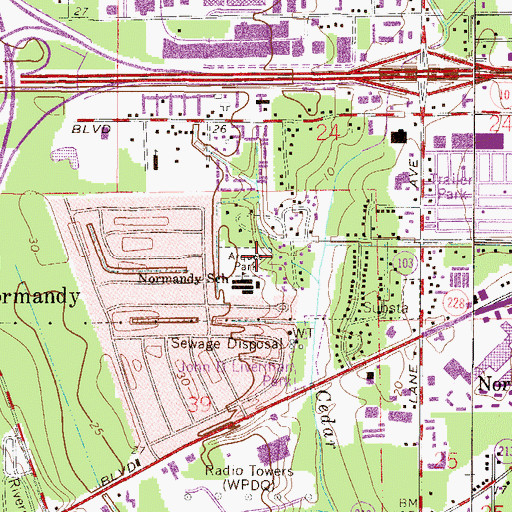 Topographic Map of Arques Park, FL