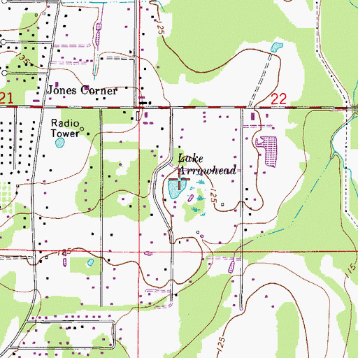 Topographic Map of Lake Arrowhead, FL