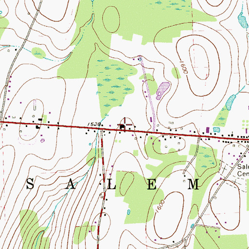 Topographic Map of Hamlin Post Office, PA