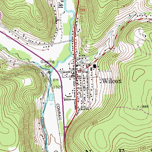 Topographic Map of Wilcox Post Office, PA