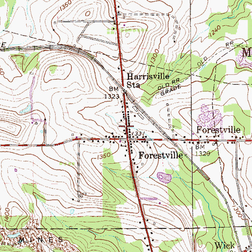 Topographic Map of Forestville Post Office, PA