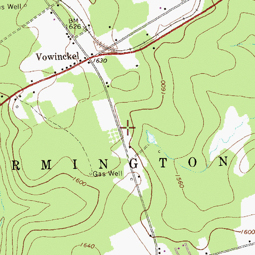 Topographic Map of Vowinckel Post Office, PA