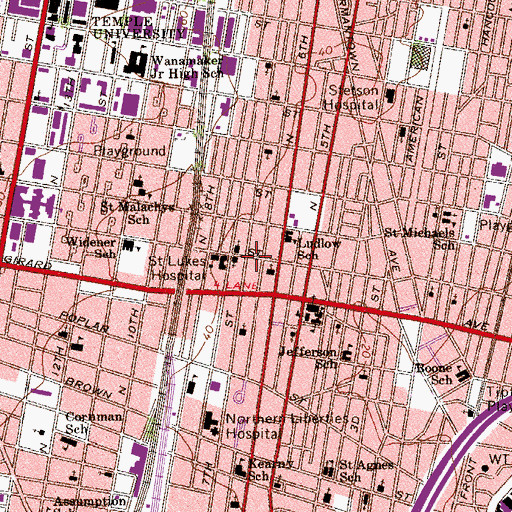 Topographic Map of Spring Garden Post Office, PA