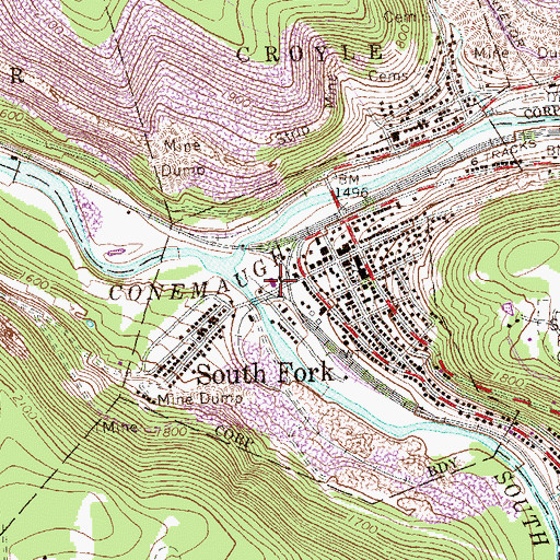 Topographic Map of South Fork Post Office, PA
