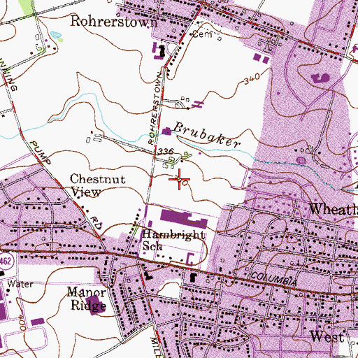 Topographic Map of Rohrerstown Post Office, PA