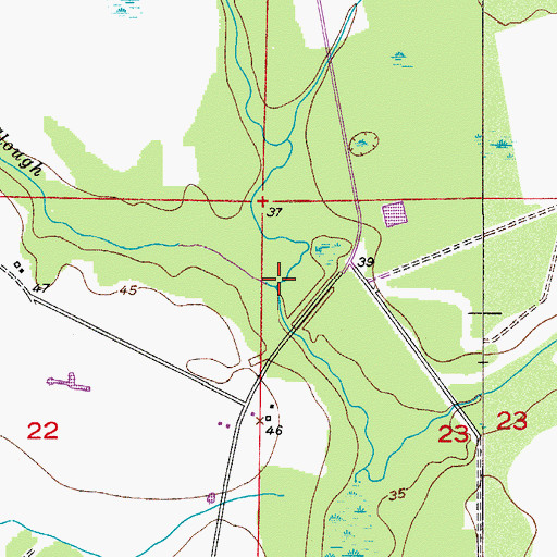 Topographic Map of Ash Slough, FL