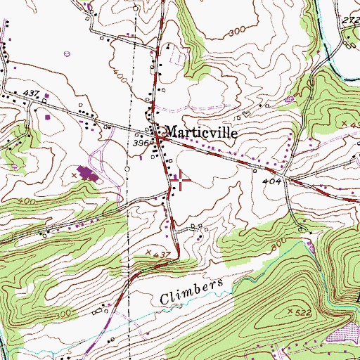 Topographic Map of Pequea Post Office, PA