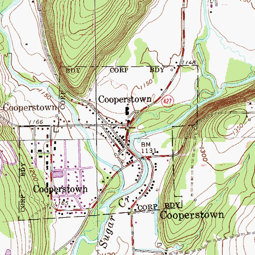 Topographic Map of Copperstown Post Office, PA