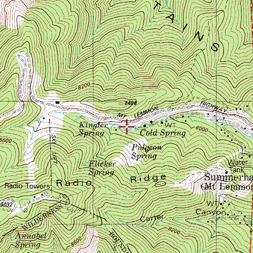 Topographic Map of Cold Spring, AZ