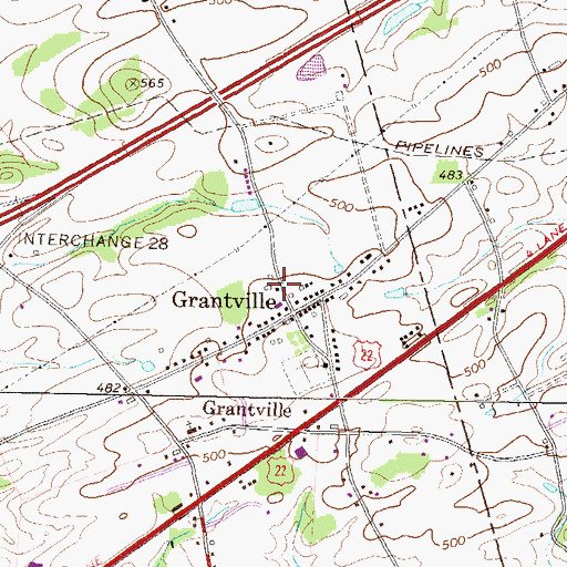 Topographic Map of Grantville Post Office, PA