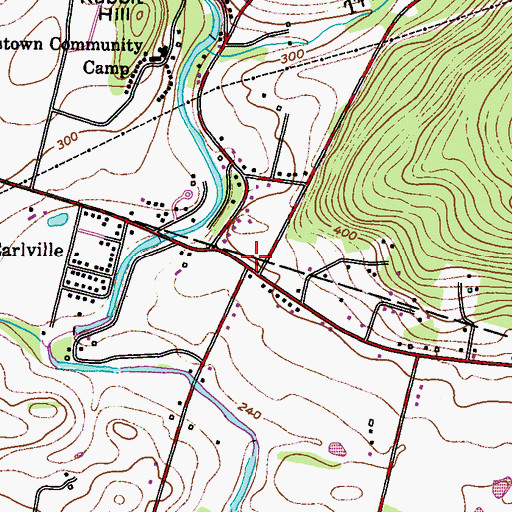 Topographic Map of Earlville Post Office, PA