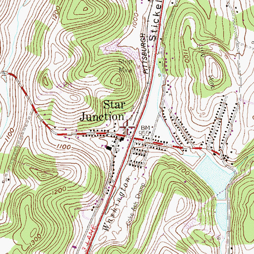 Topographic Map of Star Junction Post Office, PA