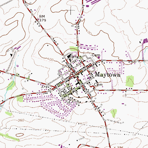 Topographic Map of Maytown Post Office, PA