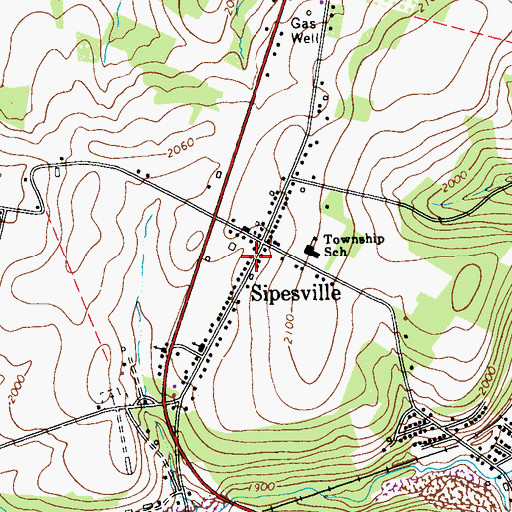 Topographic Map of Sipesville Post Office, PA