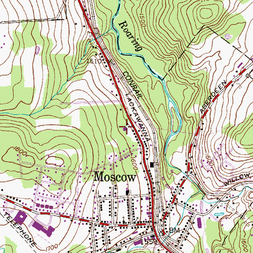 Topographic Map of Moscow Post Office, PA