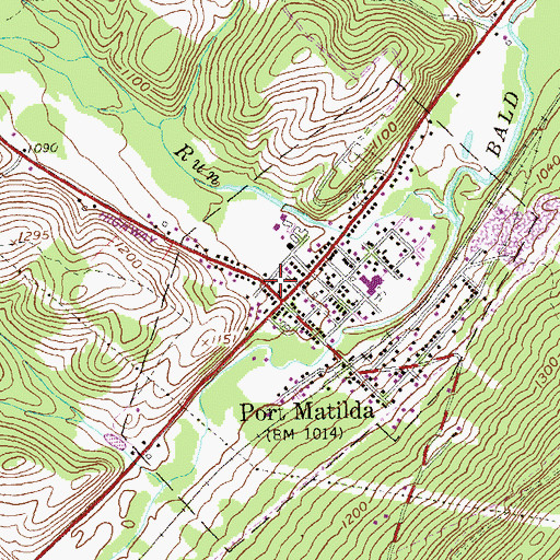 Topographic Map of Port Matilda Post Office, PA