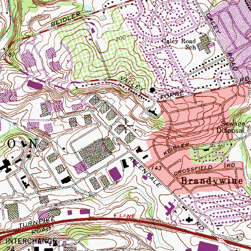 Topographic Map of King of Prussia Post Office, PA