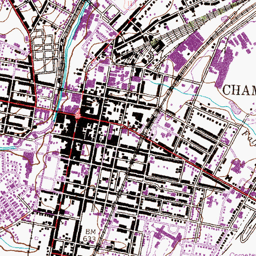 Topographic Map of Chambersburgh Post Office, PA