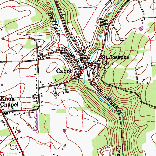 Topographic Map of Cabot Post Office, PA