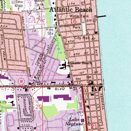 Topographic Map of Atlantic Beach Elementary School, FL