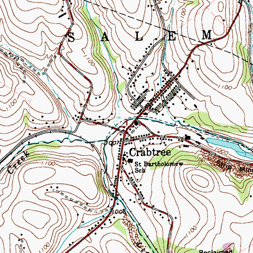 Topographic Map of Crabtree Post Office, PA