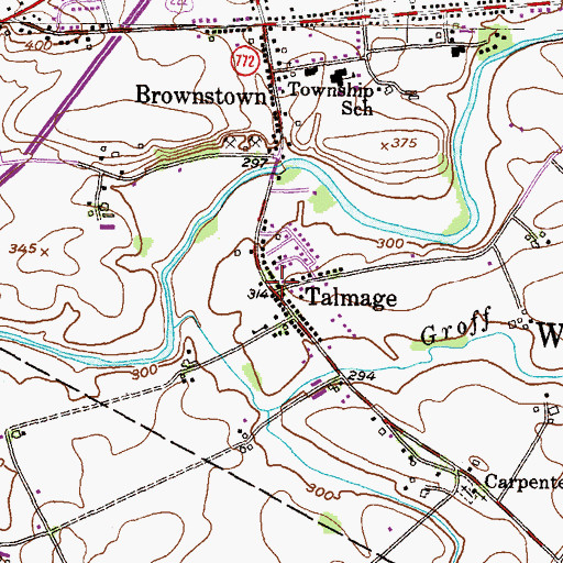 Topographic Map of Talmage Post Office, PA