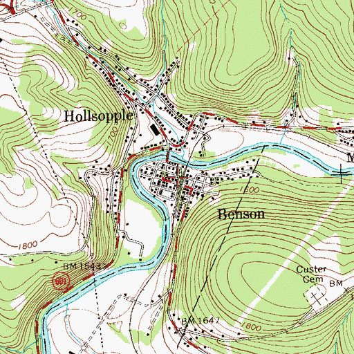 Topographic Map of Hollsopple Post Office, PA