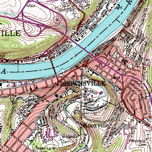 Topographic Map of Brownsville Post Office, PA