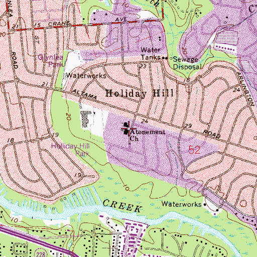 Topographic Map of Atonement Church, FL