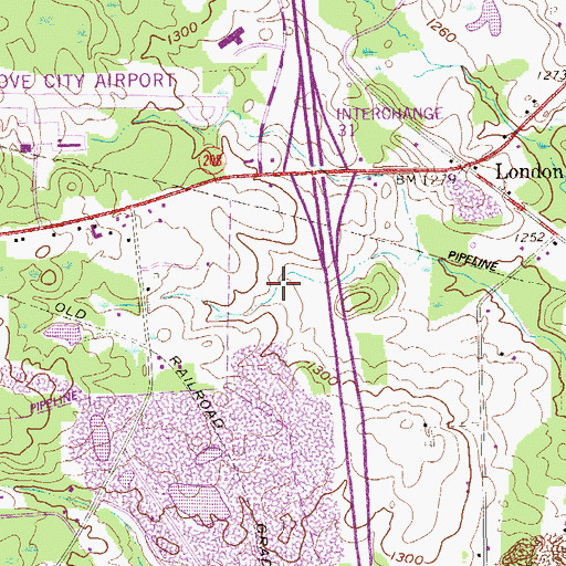 Topographic Map of Grove City Postal Retail Store, PA