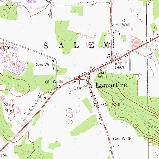 Topographic Map of Lamartine Post Office, PA
