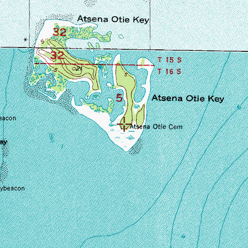Topographic Map of Atsena Otie Cemetery, FL