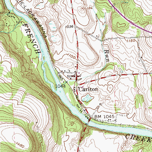 Topographic Map of Calton Post Office, PA
