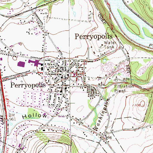 Topographic Map of Perryopolis Post Office, PA