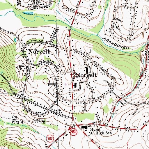 Topographic Map of Norvelt Post Office, PA
