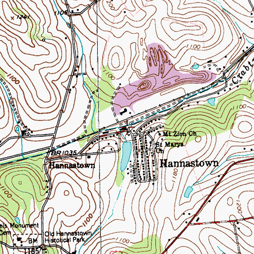 Topographic Map of Hannastown Post Office, PA