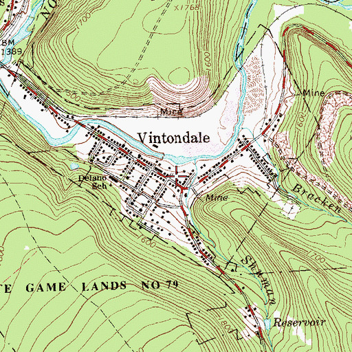 Topographic Map of Vintondale Post Office, PA