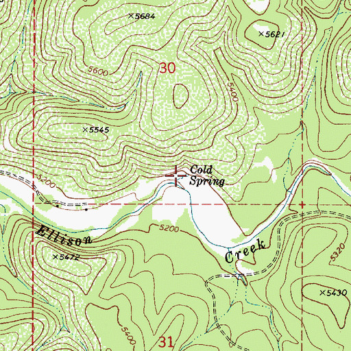 Topographic Map of Cold Spring, AZ